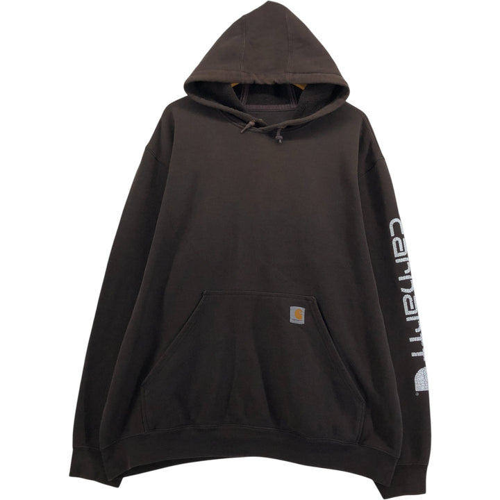 Carhartt ORIGINAL FIT sweatshirt pullover hoodie, men's XL size cotton brown type Vintage Second Hand