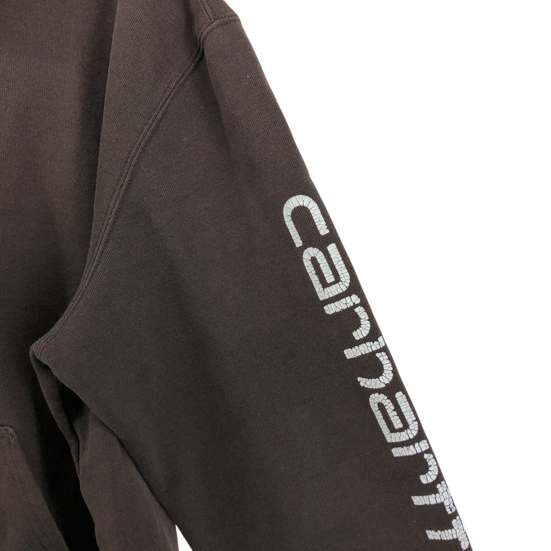 Carhartt ORIGINAL FIT sweatshirt pullover hoodie, men's XL size cotton brown type Vintage Second Hand