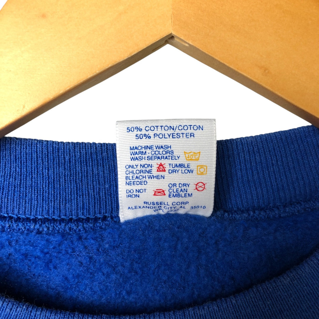 Vintage 80s-90'S Jerzees PHIMA Print Sweatshirt, Made in USA, Men's Size L cotton blue type Vintage Second Hand