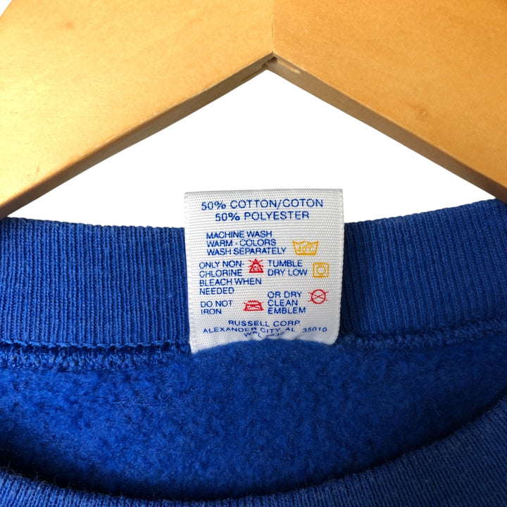 Vintage 80s-90'S Jerzees PHIMA Print Sweatshirt, Made in USA, Men's Size L cotton blue type Vintage Second Hand