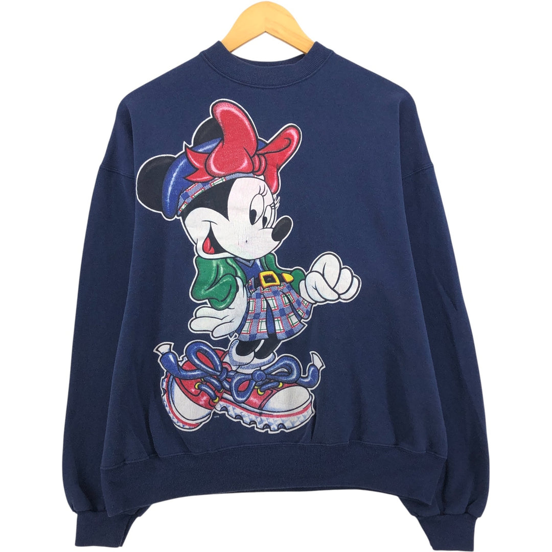 Vintage MINNIE MOUSE Minnie Mouse character sweatshirt, men's size XL unclear navy blue type Vintage Second Hand
