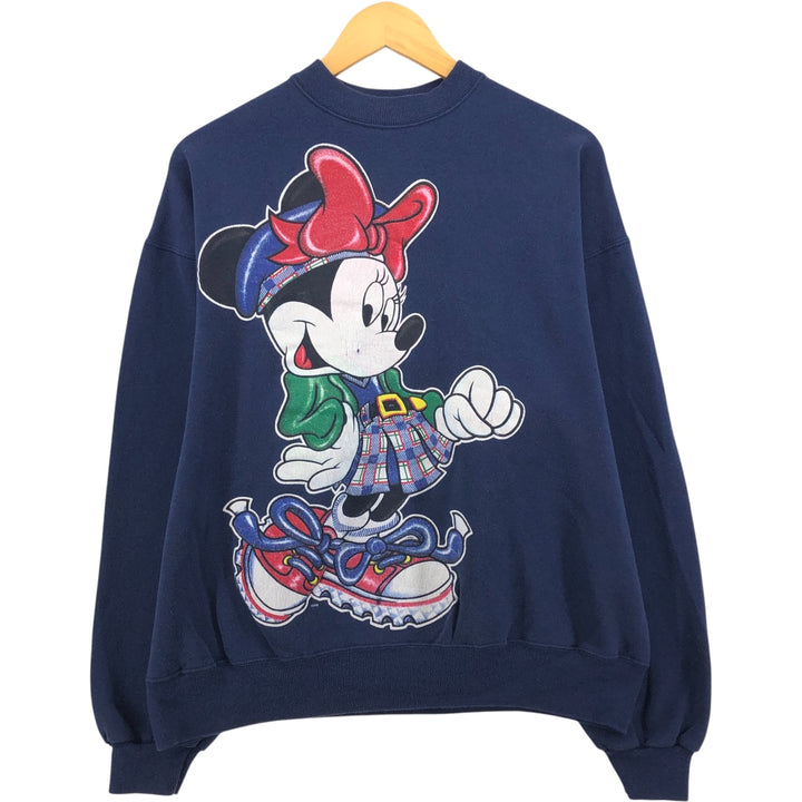 Vintage MINNIE MOUSE Minnie Mouse character sweatshirt, men's size XL unclear navy blue type Vintage Second Hand