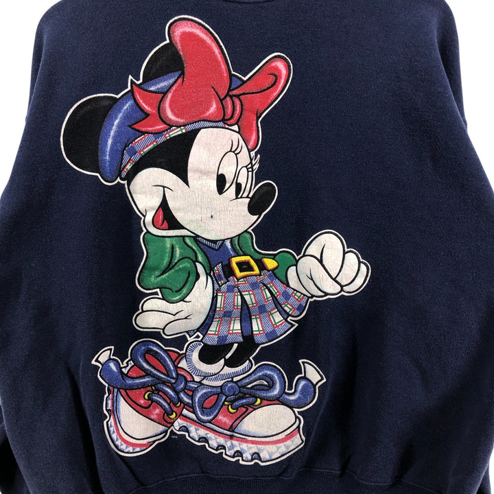 Vintage MINNIE MOUSE Minnie Mouse character sweatshirt, men's size XL unclear navy blue type Vintage Second Hand