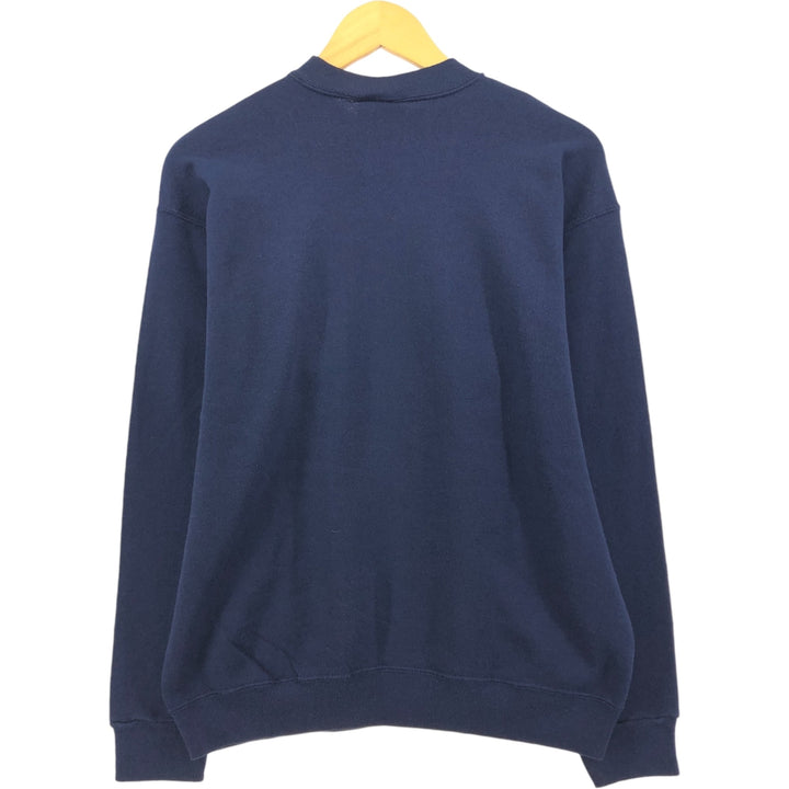 90'S Belvaceen Mickey Mouse character sweatshirt, Made in USA, Men's size L cotton navy blue type Vintage Second Hand