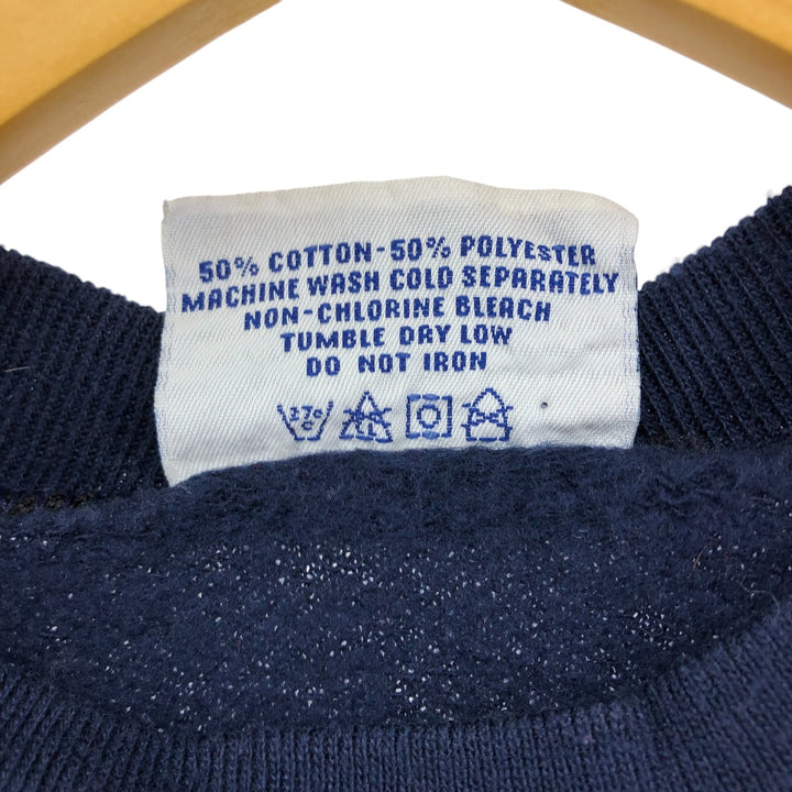 90'S Belvaceen Mickey Mouse character sweatshirt, Made in USA, Men's size L cotton navy blue type Vintage Second Hand