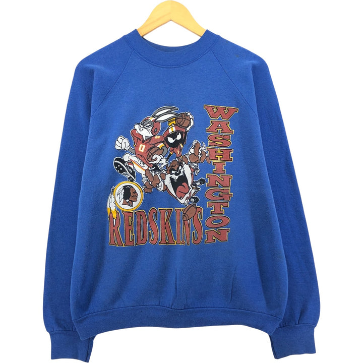 90'S Looney Tunes character sweatshirt, men's size XL, featuring the NFL Washington Redskins unclear blue type Vintage Second Hand