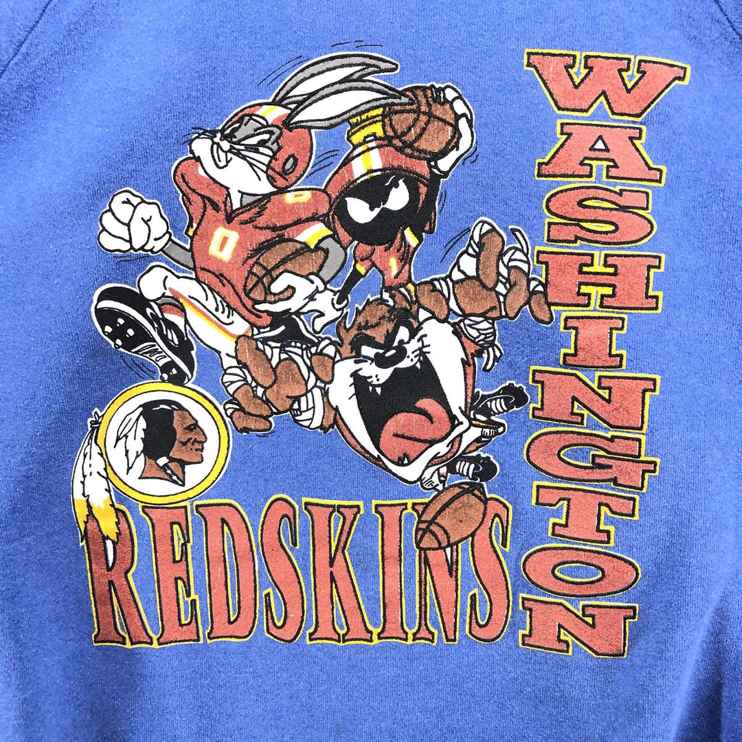 90'S Looney Tunes character sweatshirt, men's size XL, featuring the NFL Washington Redskins unclear blue type Vintage Second Hand
