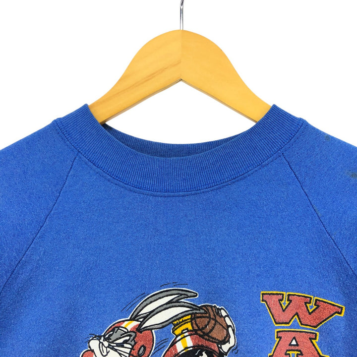 90'S Looney Tunes character sweatshirt, men's size XL, featuring the NFL Washington Redskins unclear blue type Vintage Second Hand
