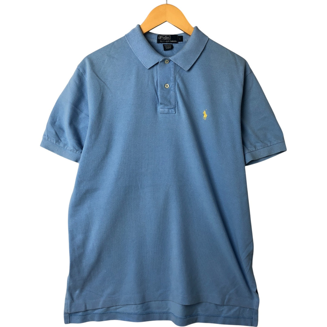 Ralph Lauren POLO by Ralph Lauren short sleeve polo shirt, men's size L cotton Blue type light blue Vintage Second Hand