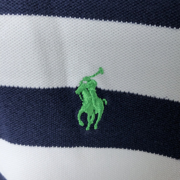 Ralph Lauren POLO GOLF Short Sleeve Striped Polo Shirt Men's Size L cotton navy blue type Vintage Second Hand
