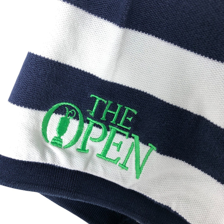 Ralph Lauren POLO GOLF Short Sleeve Striped Polo Shirt Men's Size L cotton navy blue type Vintage Second Hand