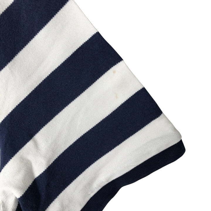 Ralph Lauren POLO GOLF Short Sleeve Striped Polo Shirt Men's Size L cotton navy blue type Vintage Second Hand