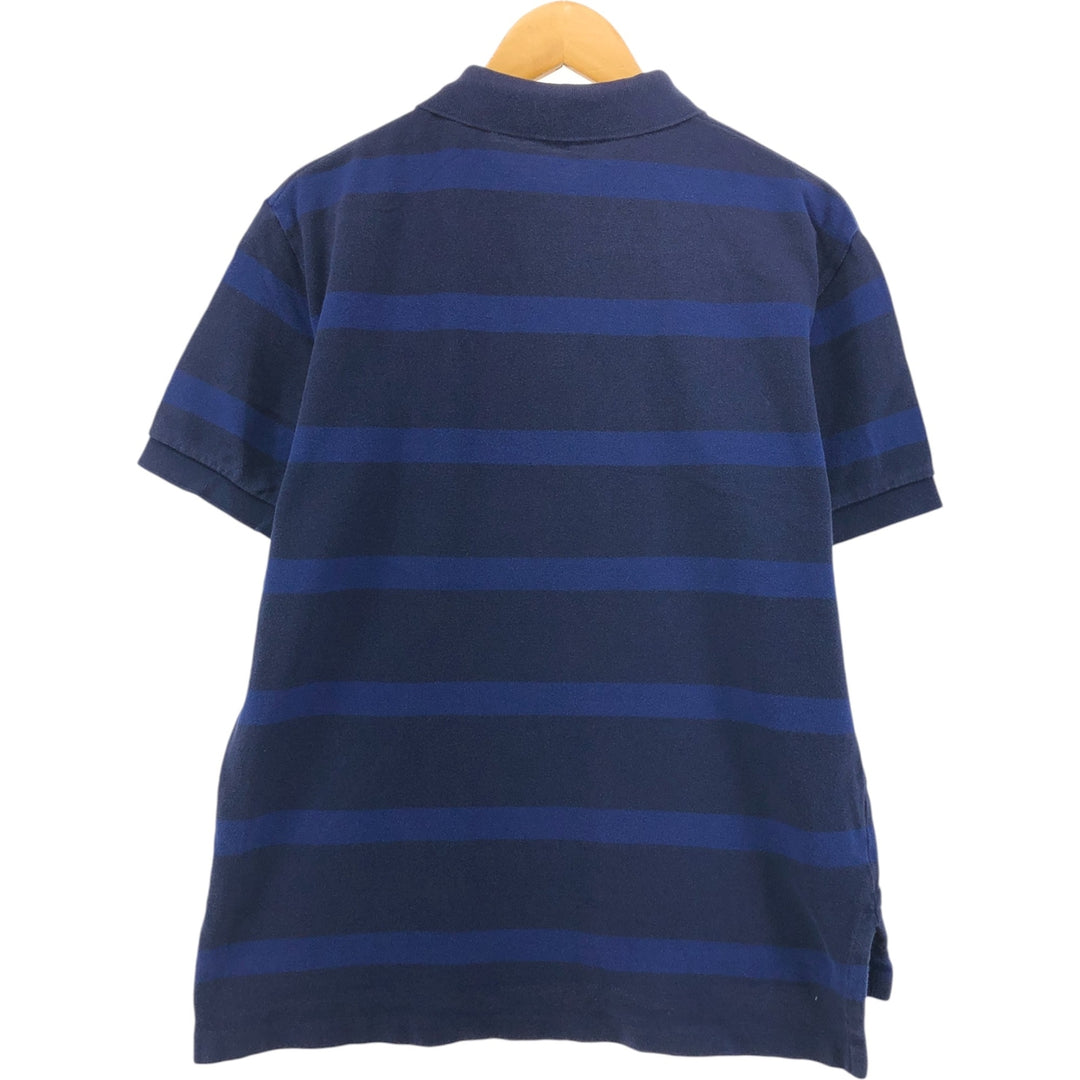Ralph Lauren POLO by Ralph Lauren short sleeve striped polo shirt, men's size L cotton navy blue type Vintage Second Hand