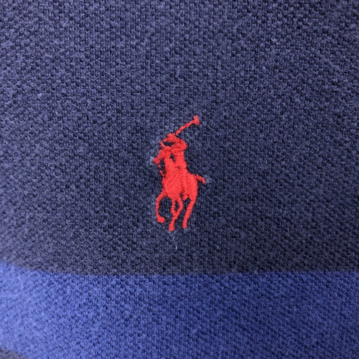 Ralph Lauren POLO by Ralph Lauren short sleeve striped polo shirt, men's size L cotton navy blue type Vintage Second Hand
