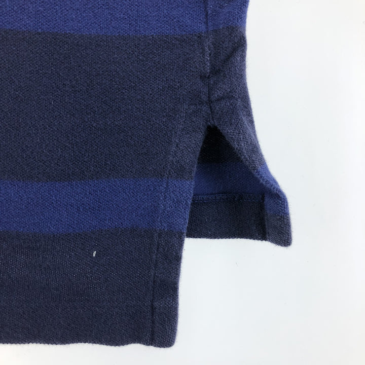 Ralph Lauren POLO by Ralph Lauren short sleeve striped polo shirt, men's size L cotton navy blue type Vintage Second Hand