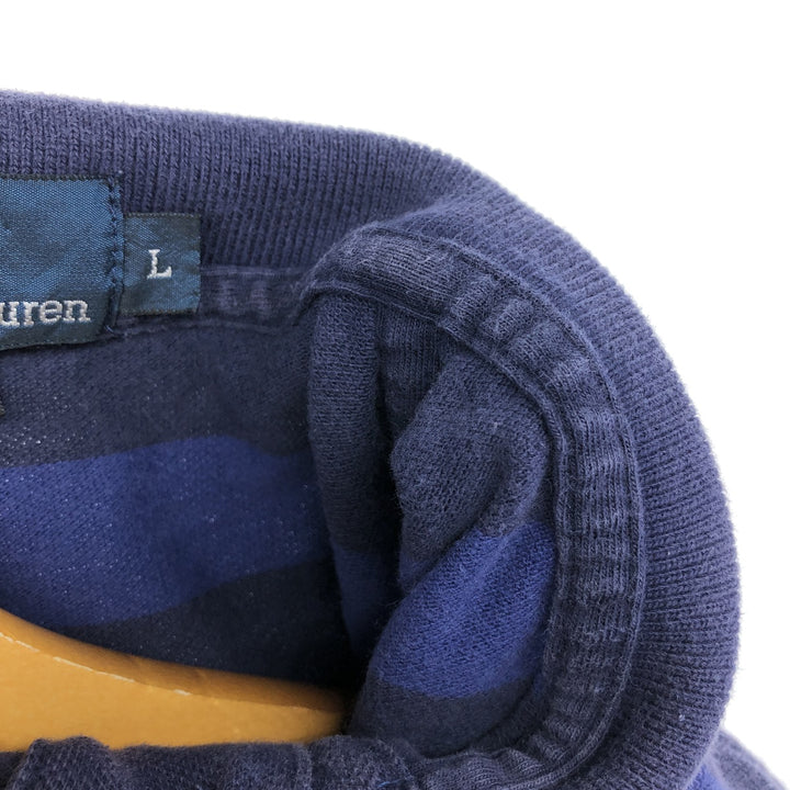 Ralph Lauren POLO by Ralph Lauren short sleeve striped polo shirt, men's size L cotton navy blue type Vintage Second Hand
