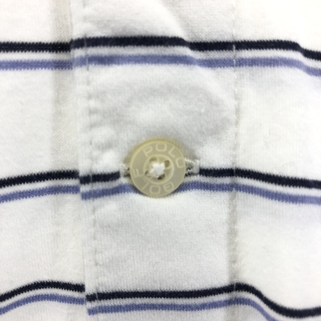 Ralph Lauren POLO GOLF Polo Golf Short Sleeve Border Polo Shirt Men's L Size Short Sleeve Pima Cotton white type Vintage Second Hand