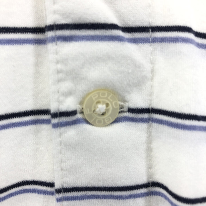 Ralph Lauren POLO GOLF Polo Golf Short Sleeve Border Polo Shirt Men's L Size Short Sleeve Pima Cotton white type Vintage Second Hand