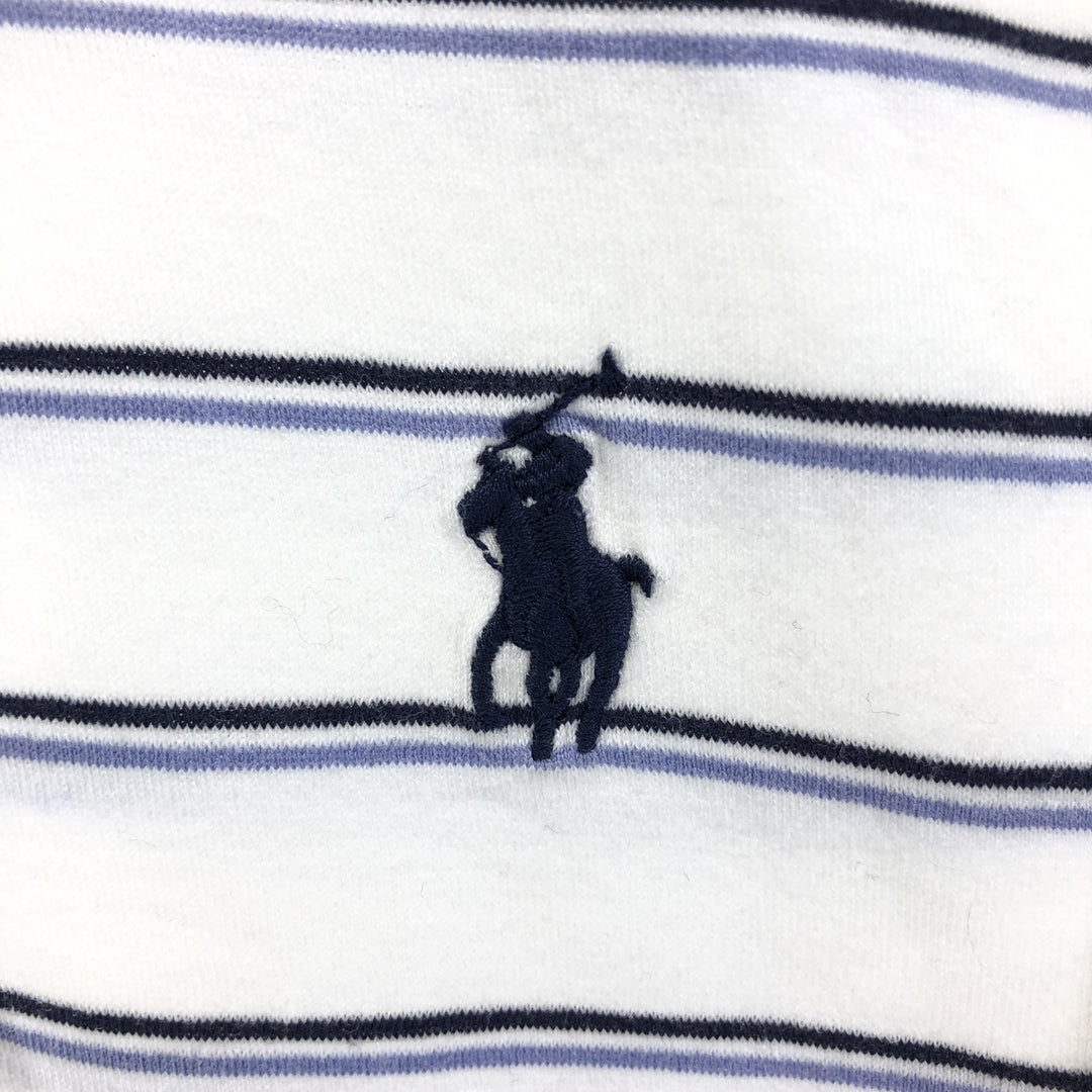 Ralph Lauren POLO GOLF Polo Golf Short Sleeve Border Polo Shirt Men's L Size Short Sleeve Pima Cotton white type Vintage Second Hand