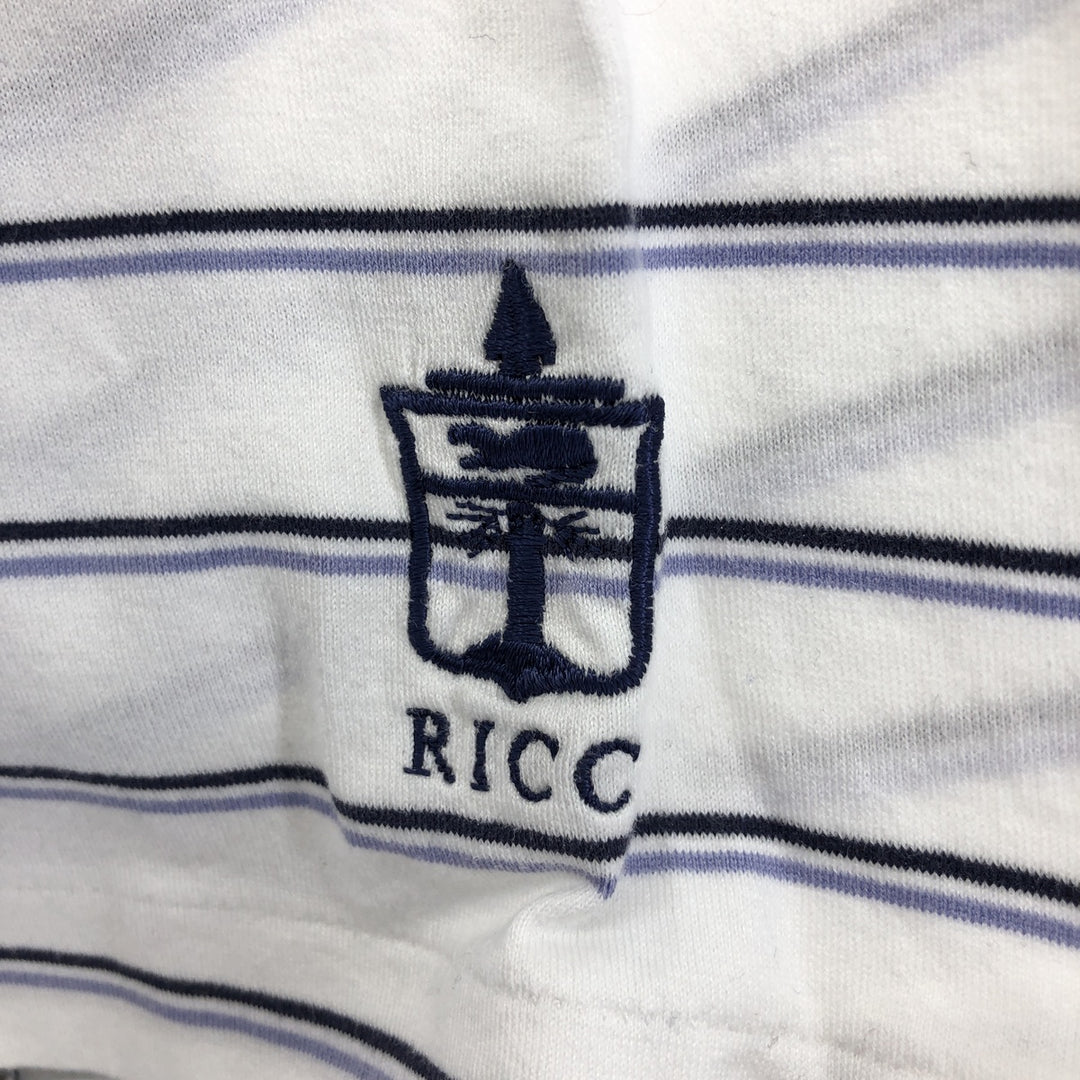 Ralph Lauren POLO GOLF Polo Golf Short Sleeve Border Polo Shirt Men's L Size Short Sleeve Pima Cotton white type Vintage Second Hand