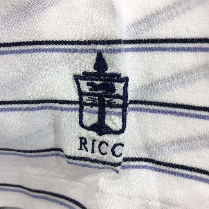 Ralph Lauren POLO GOLF Polo Golf Short Sleeve Border Polo Shirt Men's L Size Short Sleeve Pima Cotton white type Vintage Second Hand