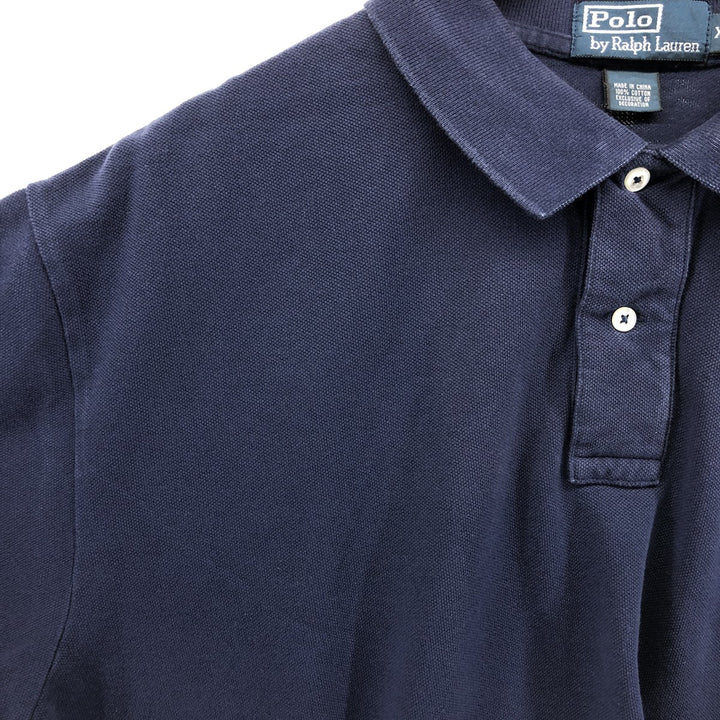 Ralph Lauren POLO by Ralph Lauren short sleeve polo shirt, men's size XXL cotton navy blue type Vintage Second Hand