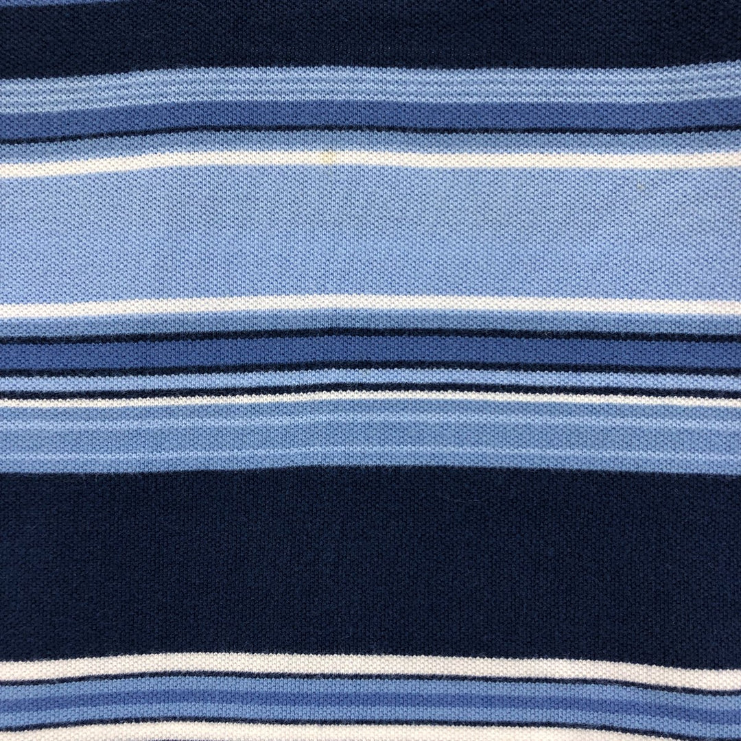 Ralph Lauren POLO by Ralph Lauren short sleeve striped polo shirt, men's XL size cotton navy blue type Vintage Second Hand