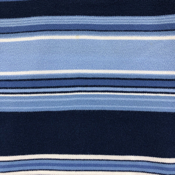 Ralph Lauren POLO by Ralph Lauren short sleeve striped polo shirt, men's XL size cotton navy blue type Vintage Second Hand
