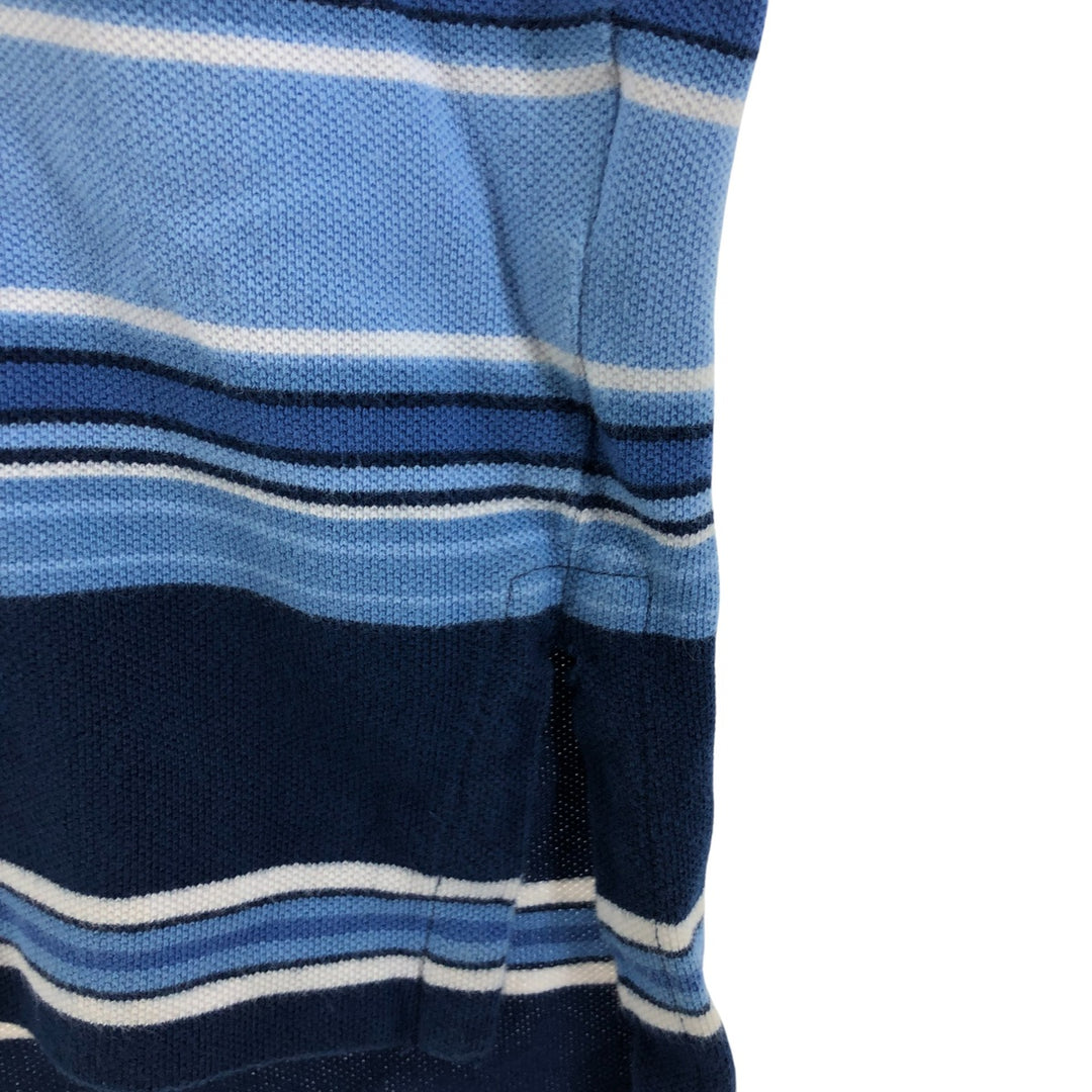 Ralph Lauren POLO by Ralph Lauren short sleeve striped polo shirt, men's XL size cotton navy blue type Vintage Second Hand