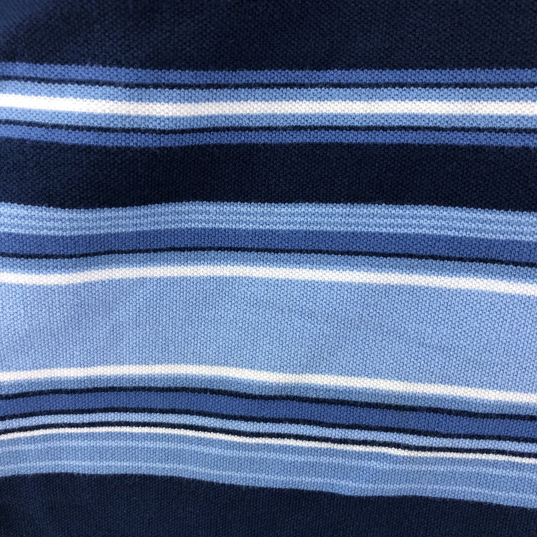 Ralph Lauren POLO by Ralph Lauren short sleeve striped polo shirt, men's XL size cotton navy blue type Vintage Second Hand