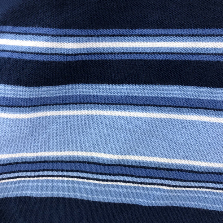 Ralph Lauren POLO by Ralph Lauren short sleeve striped polo shirt, men's XL size cotton navy blue type Vintage Second Hand