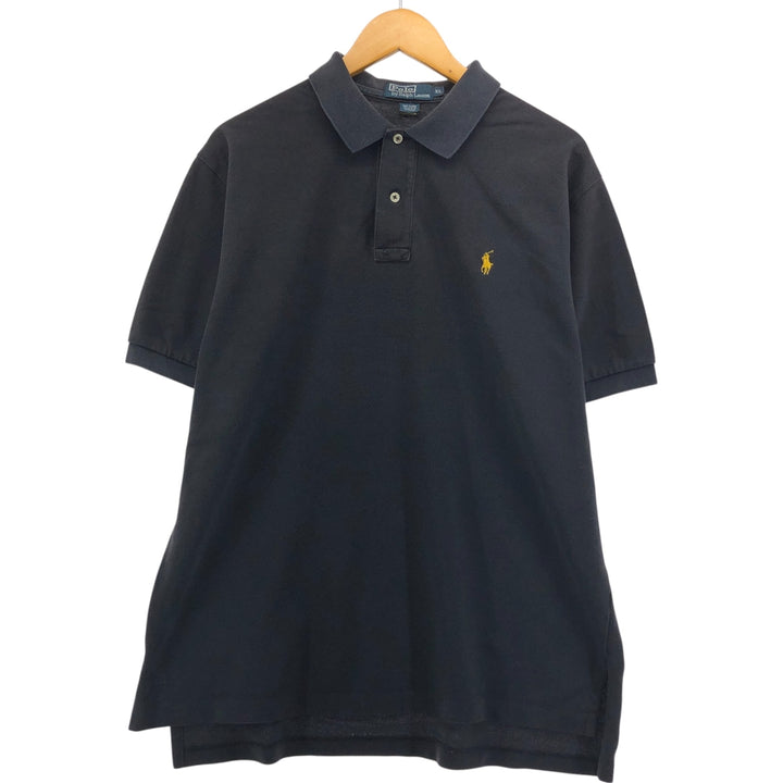 Ralph Lauren POLO by Ralph Lauren short sleeve polo shirt, men's XL size cotton black type Vintage Second Hand