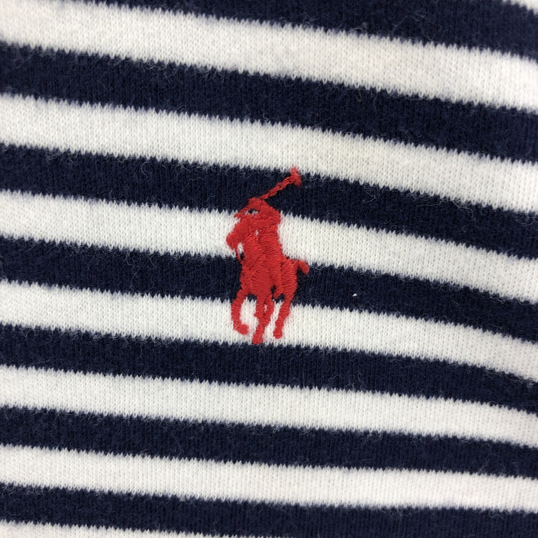 Ralph Lauren POLO by Ralph Lauren CUSTOM FIT short sleeve striped polo shirt men's size L cotton navy blue type Vintage Second Hand