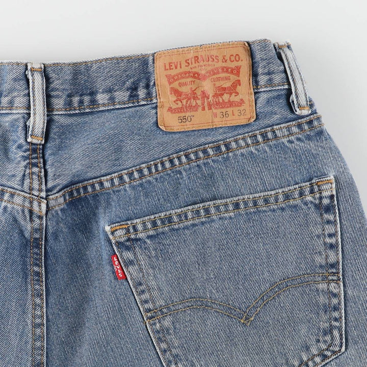 Levi's 550 tapered denim pants for men, size w35 cotton blue type Vintage Second Hand