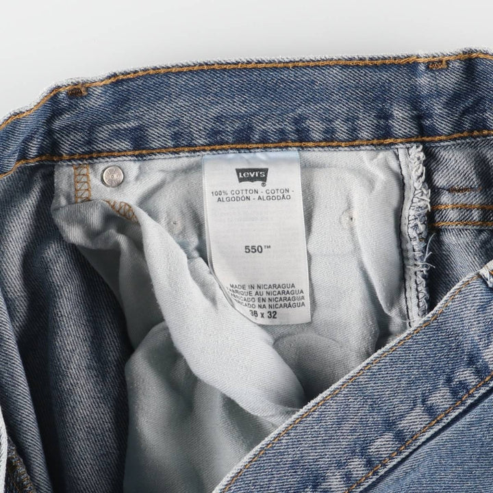 Levi's 550 tapered denim pants for men, size w35 cotton blue type Vintage Second Hand