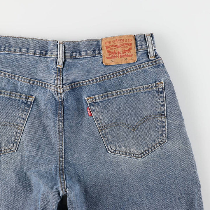 Levi's 550 tapered denim pants for men, size w35 cotton blue type Vintage Second Hand