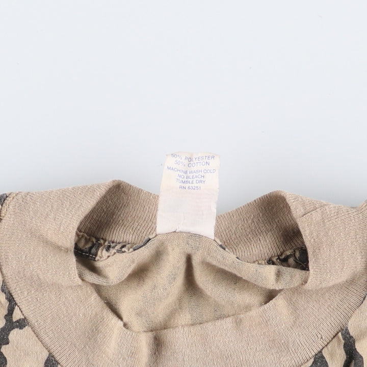 90'S CAMEL Trevor Camo Advertising T-Shirt Made in USA Men's L Size Vintage polyester Khaki type beige Vintage Second Hand