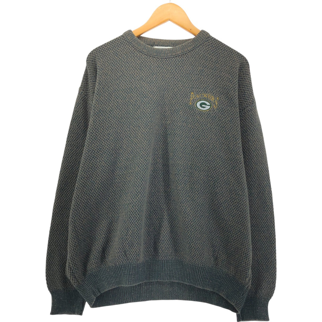 Vintage 90'S Lee SPORT NFL Green Bay Packers Cotton Knit Sweater, Made in USA, Men's Size XL cotton Green type dark green Vintage Second Hand
