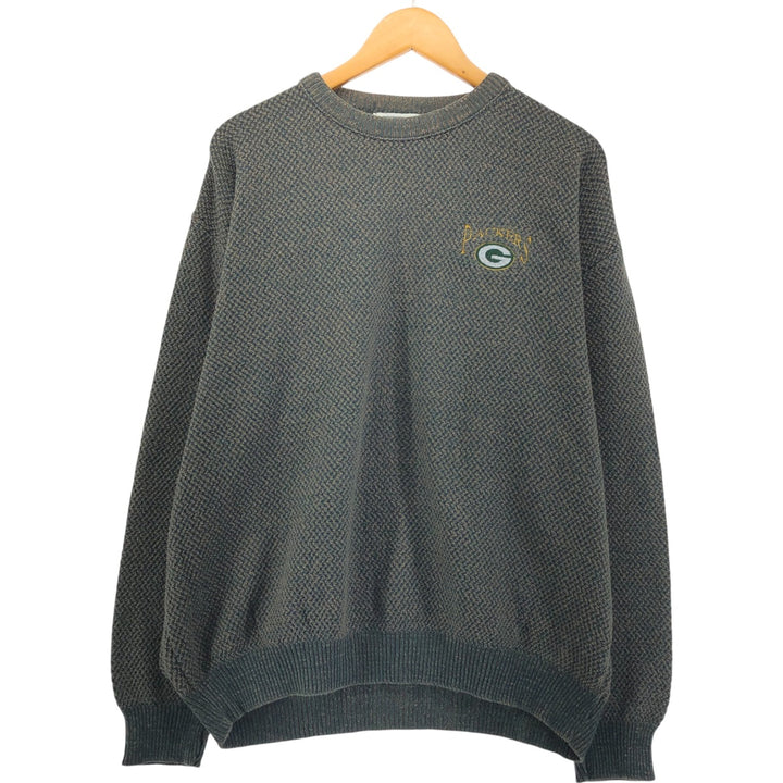 Vintage 90'S Lee SPORT NFL Green Bay Packers Cotton Knit Sweater, Made in USA, Men's Size XL cotton Green type dark green Vintage Second Hand