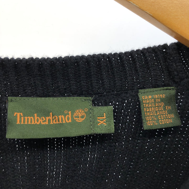 90s-00'S Timberland Ribbed Cotton Knit Sweater, Men's Size XL cotton black type Vintage Second Hand