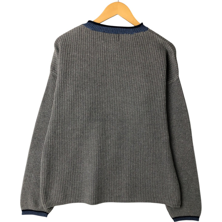 NAUTICA Roll Neck Cotton Knit Sweater, Men's Size L Lamy gray type Vintage Second Hand