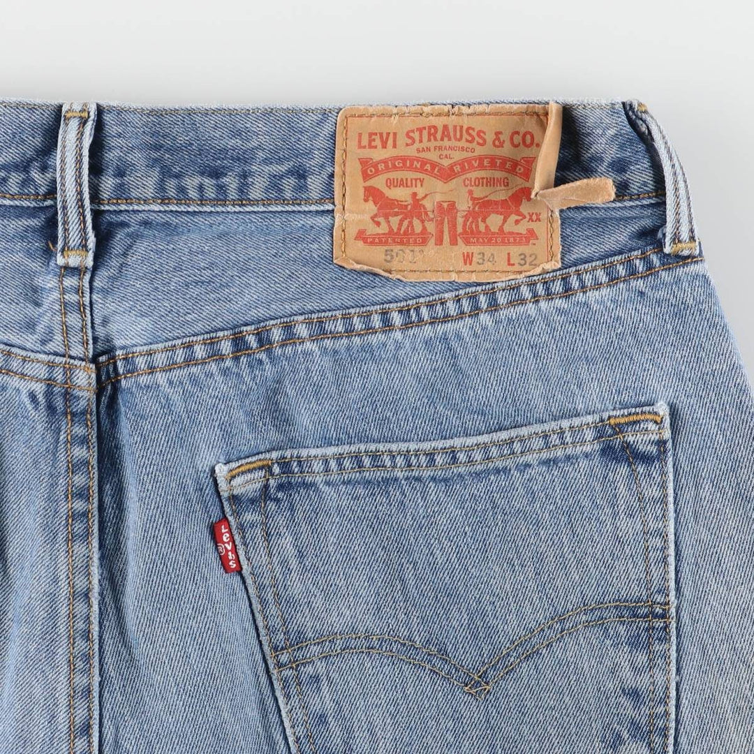 Levi's 501 straight denim pants for men, size W34 cotton blue type Vintage Second Hand