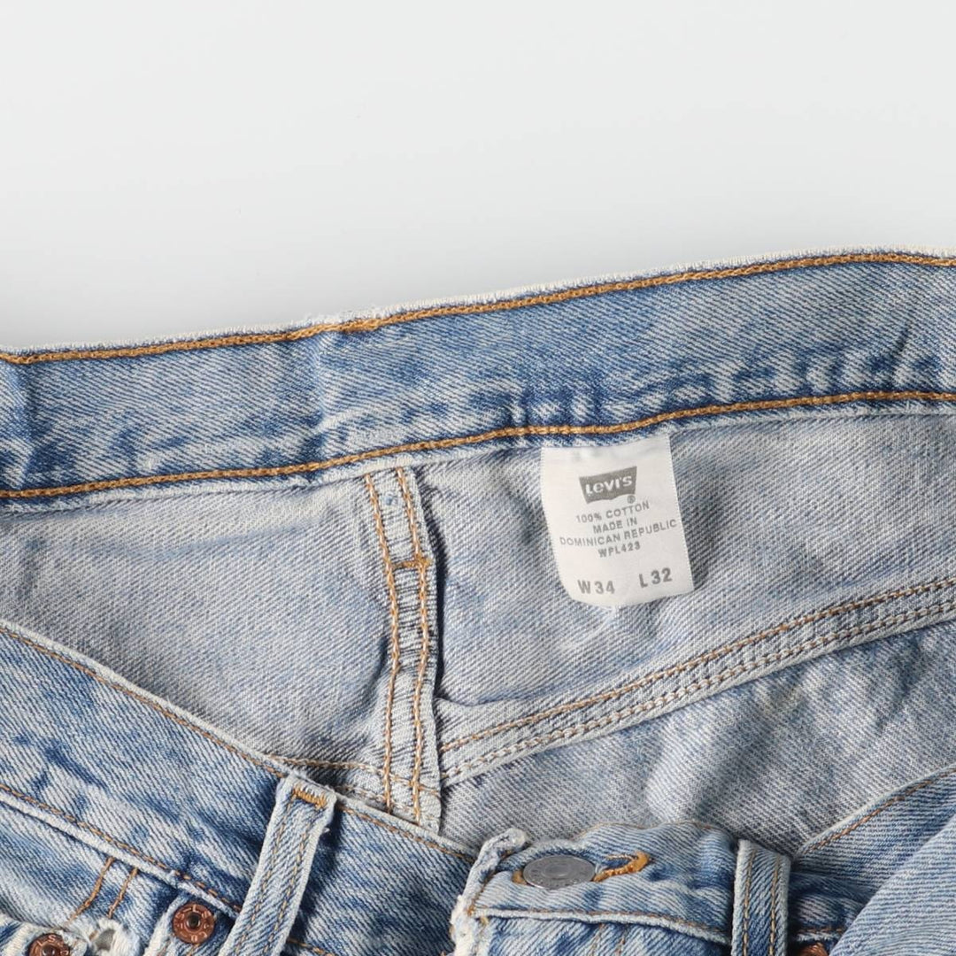 Levi's 501 straight denim pants for men, size W34 cotton blue type Vintage Second Hand
