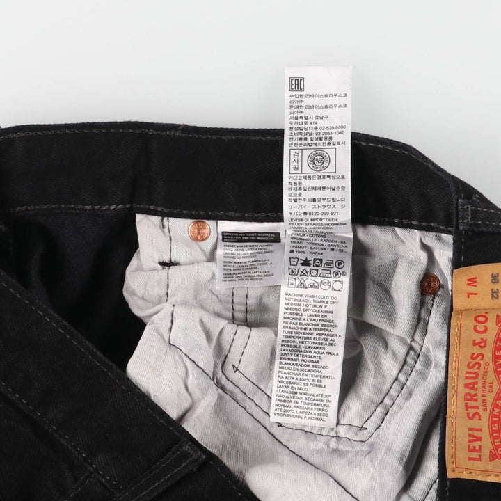 Levi's 501 Black Denim Straight Denim Pants Men's W36 cotton black type Vintage Second Hand