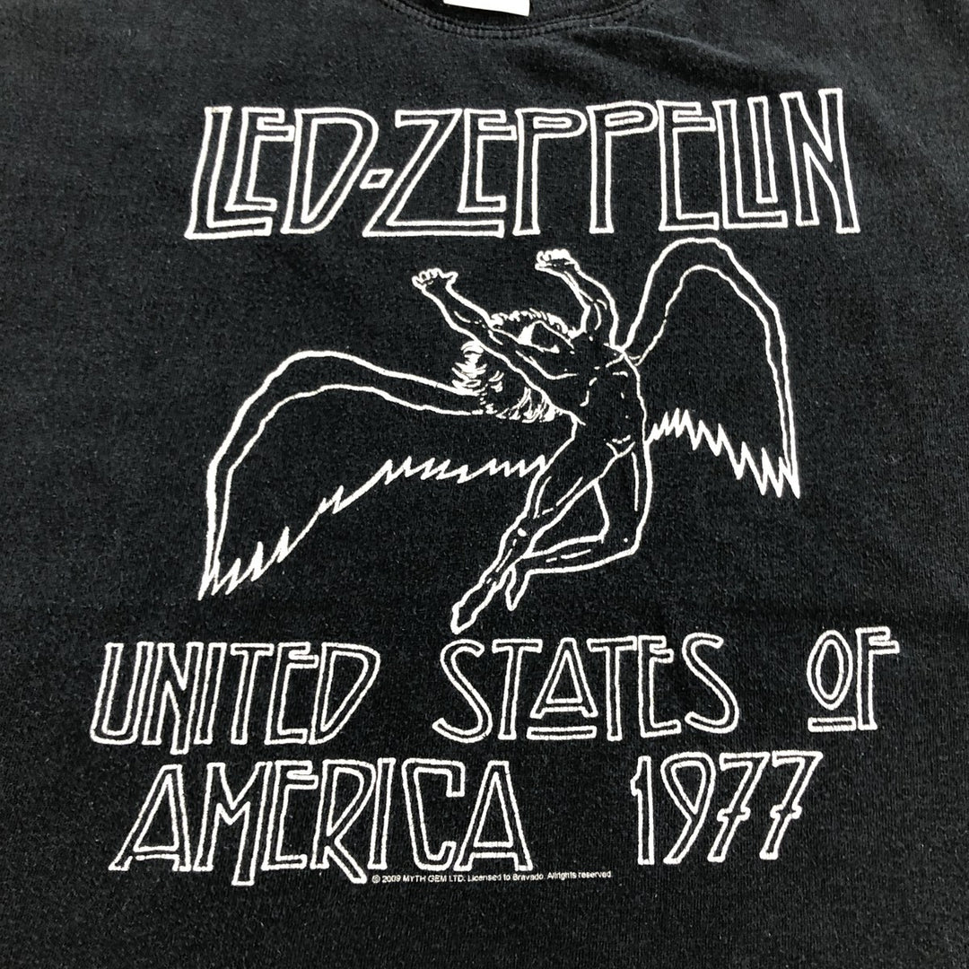 00'S Gildan LED ZEPPELIN Band T-shirt, Men's L size cotton black type Vintage Second Hand