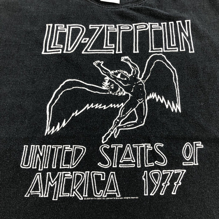 00'S Gildan LED ZEPPELIN Band T-shirt, Men's L size cotton black type Vintage Second Hand
