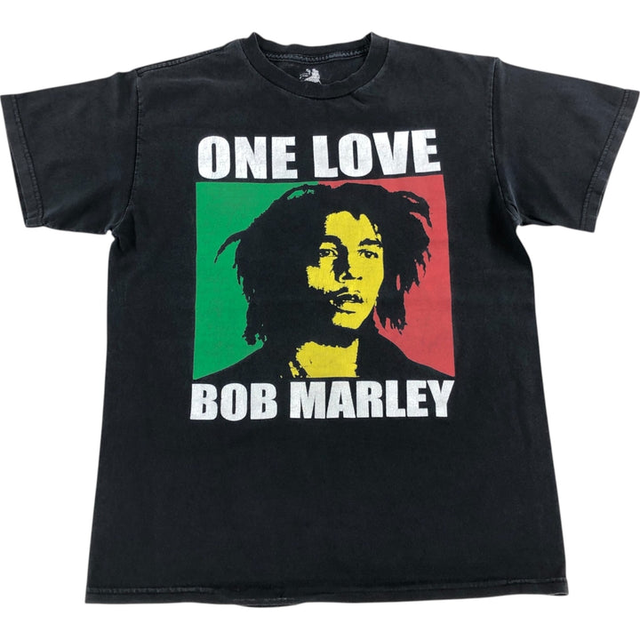 ZION BOB MARLEY Bob Marley Band T-shirt Band T Men's M size cotton black type Vintage Second Hand