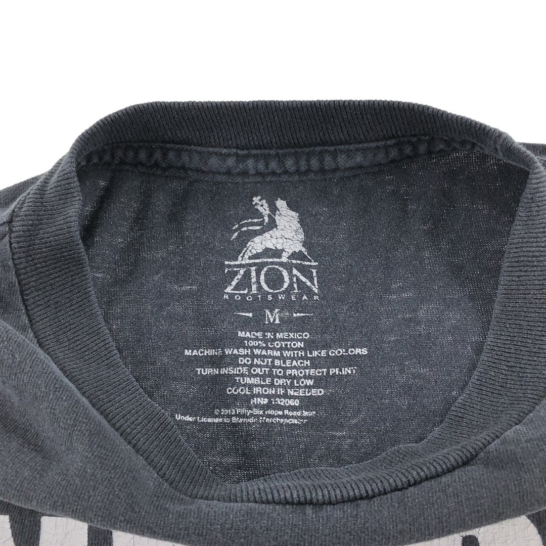 ZION BOB MARLEY Bob Marley Band T-shirt Band T Men's M size cotton black type Vintage Second Hand