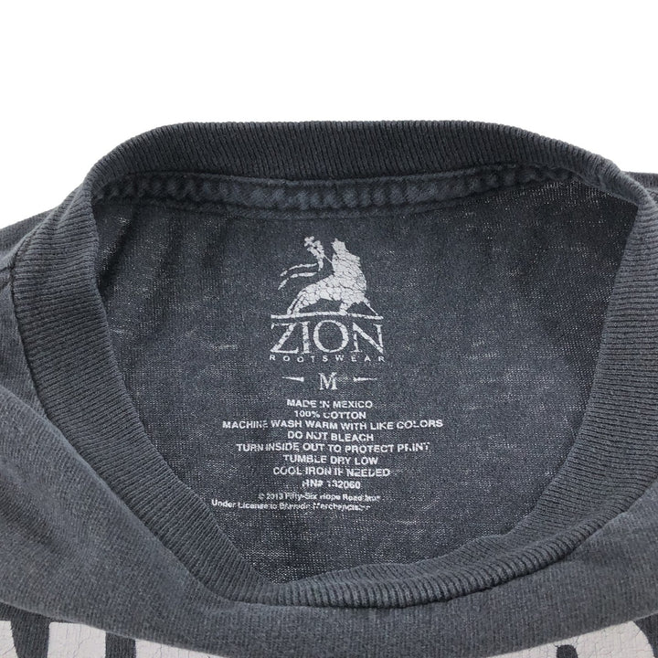 ZION BOB MARLEY Bob Marley Band T-shirt Band T Men's M size cotton black type Vintage Second Hand