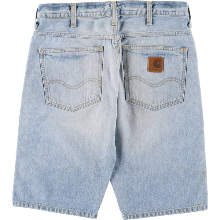 Carhartt WESTERN BERMUDA denim shorts, women's size L (w30) cotton blue type Vintage Second Hand